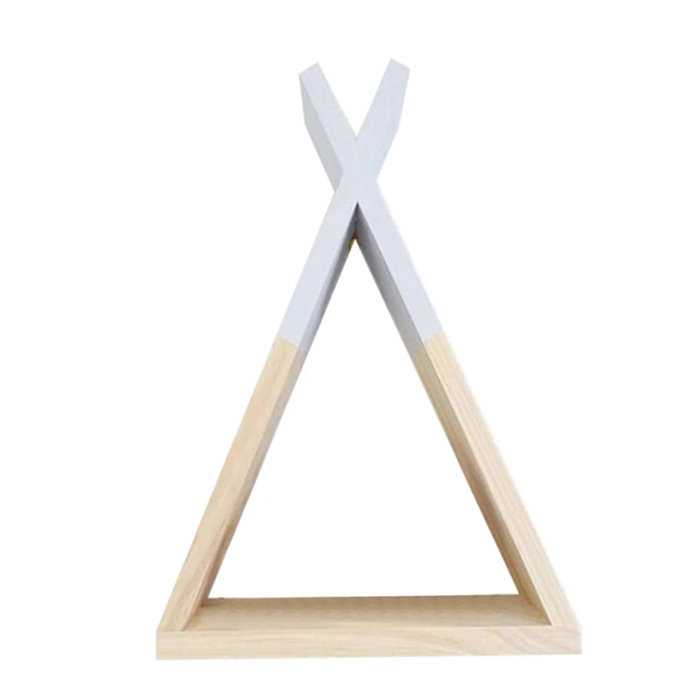 Nordic Nursery Wooden X Hanging Storage Rack For Kids Room Decor Need Assemble by yourself Kids Room Decor Wood Shelf Wall Rack