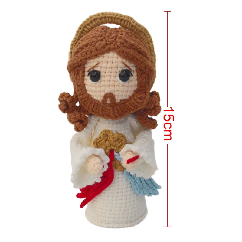 Handmade Crochet Virgin Mary with Child Plush Toy Home Kids Room Decor Gifts
