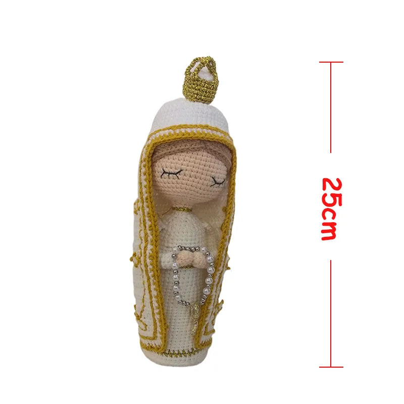 Handmade Crochet Virgin Mary with Child Plush Toy Home Kids Room Decor Gifts