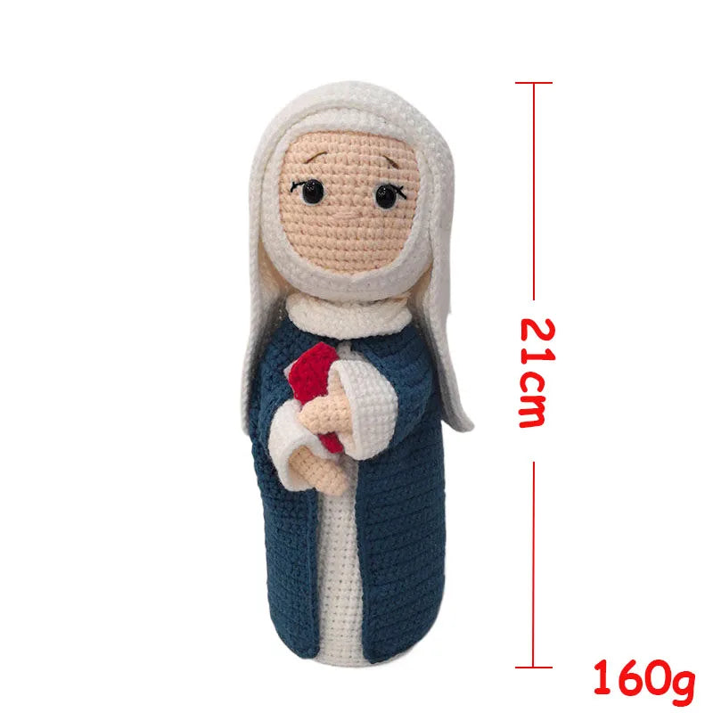 Handmade Crochet Virgin Mary with Child Plush Toy Home Kids Room Decor Gifts