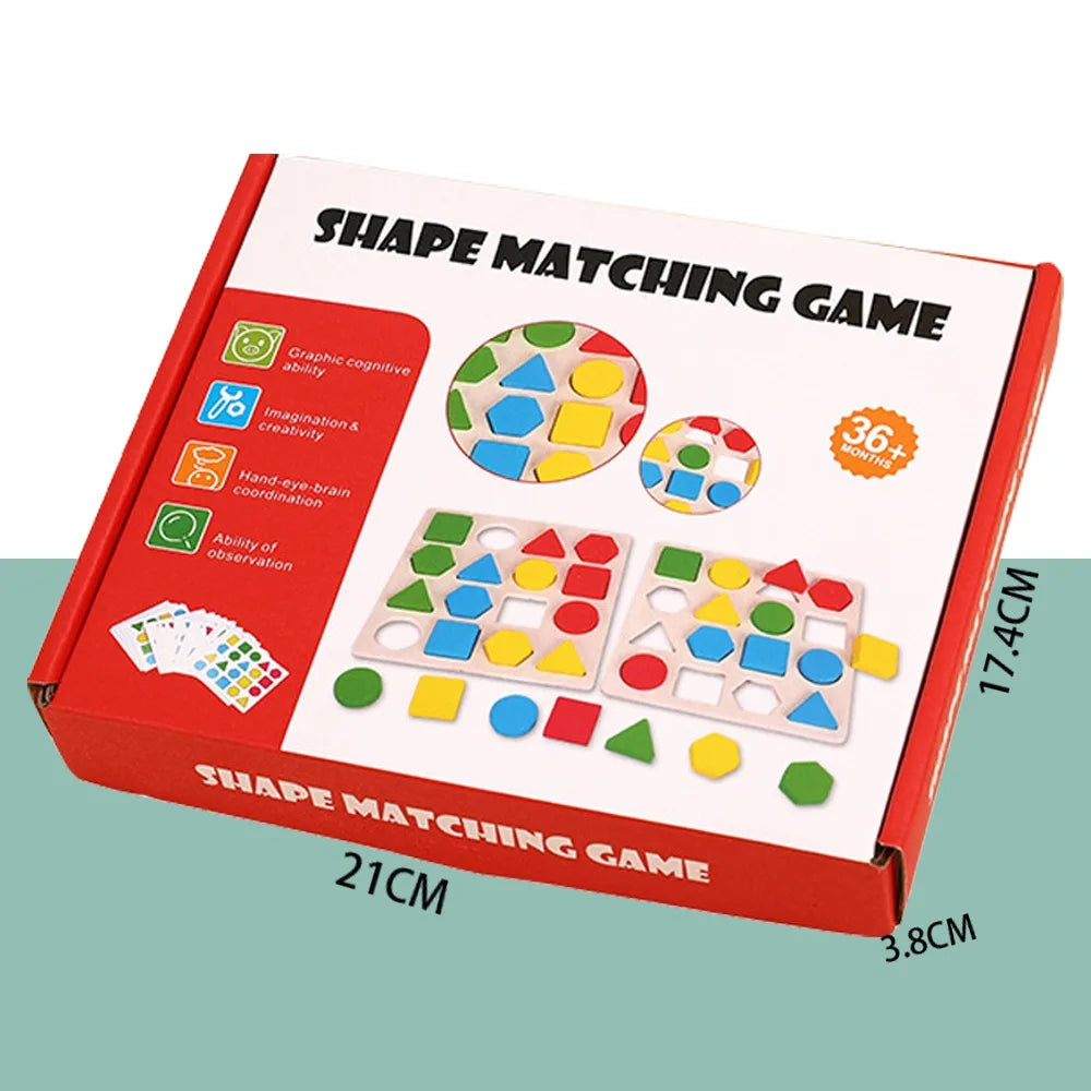 Early Learning Shape Colors Matching Memory Chess Matching Game Wooden Wooden Board Games Earning Toys Educational