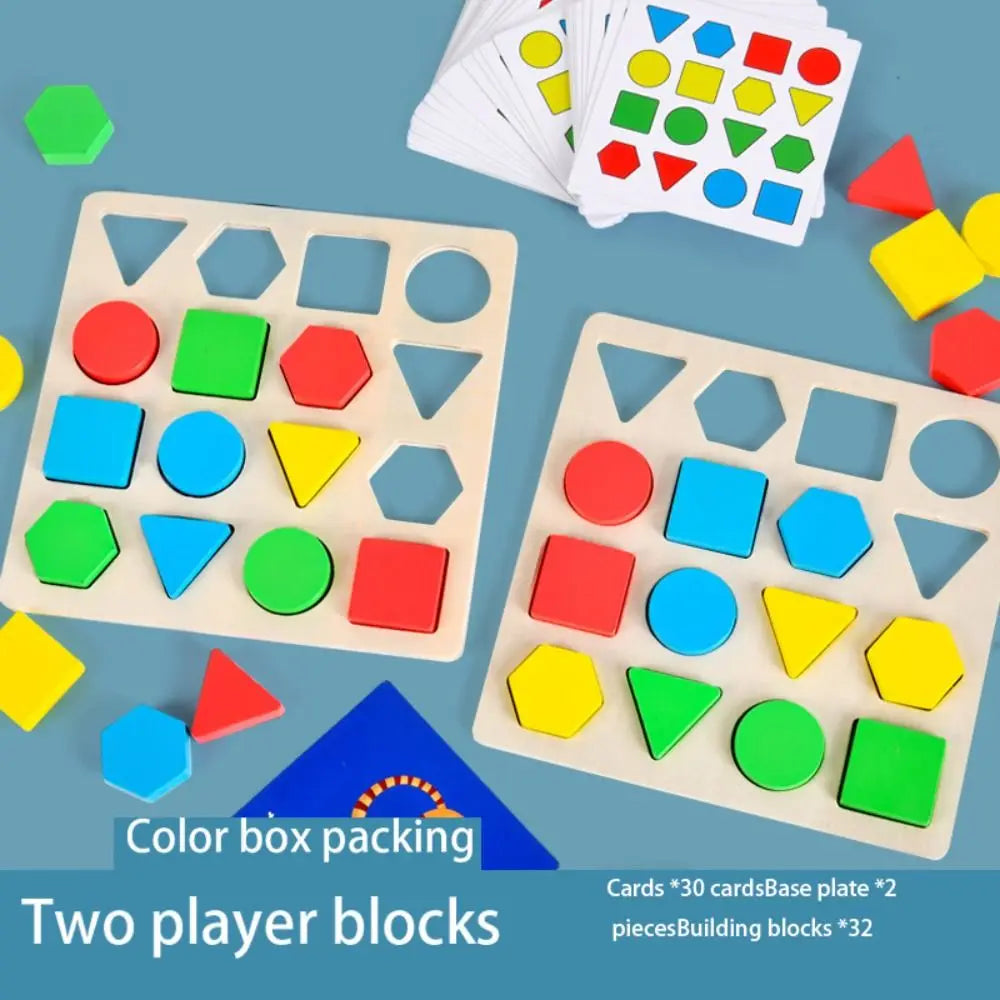 Early Learning Shape Colors Matching Memory Chess Matching Game Wooden Wooden Board Games Earning Toys Educational