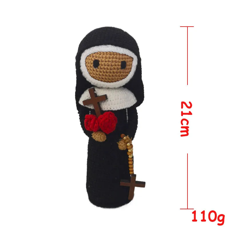 Handmade Crochet Virgin Mary with Child Plush Toy Home Kids Room Decor Gifts