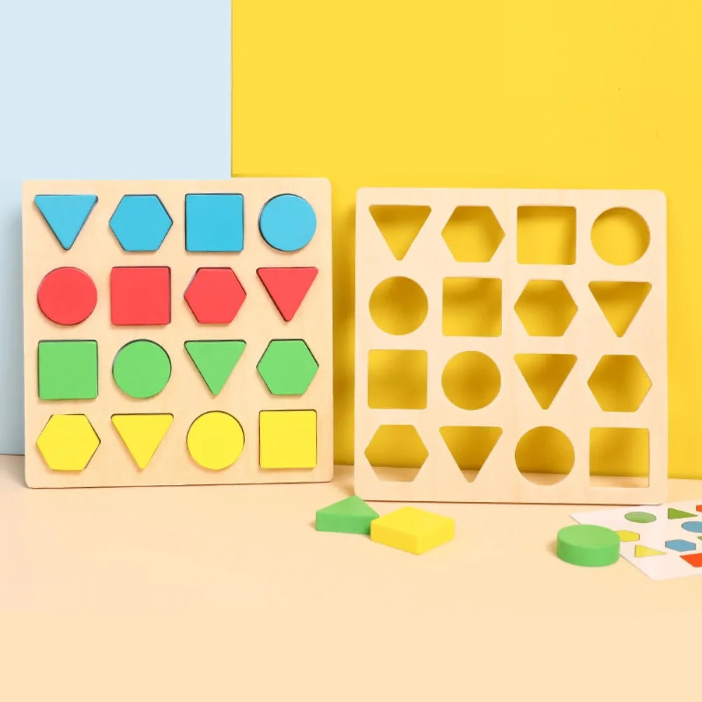 Early Learning Shape Colors Matching Memory Chess Wooden Educational Wooden Board Games Earning Toys Matching Game