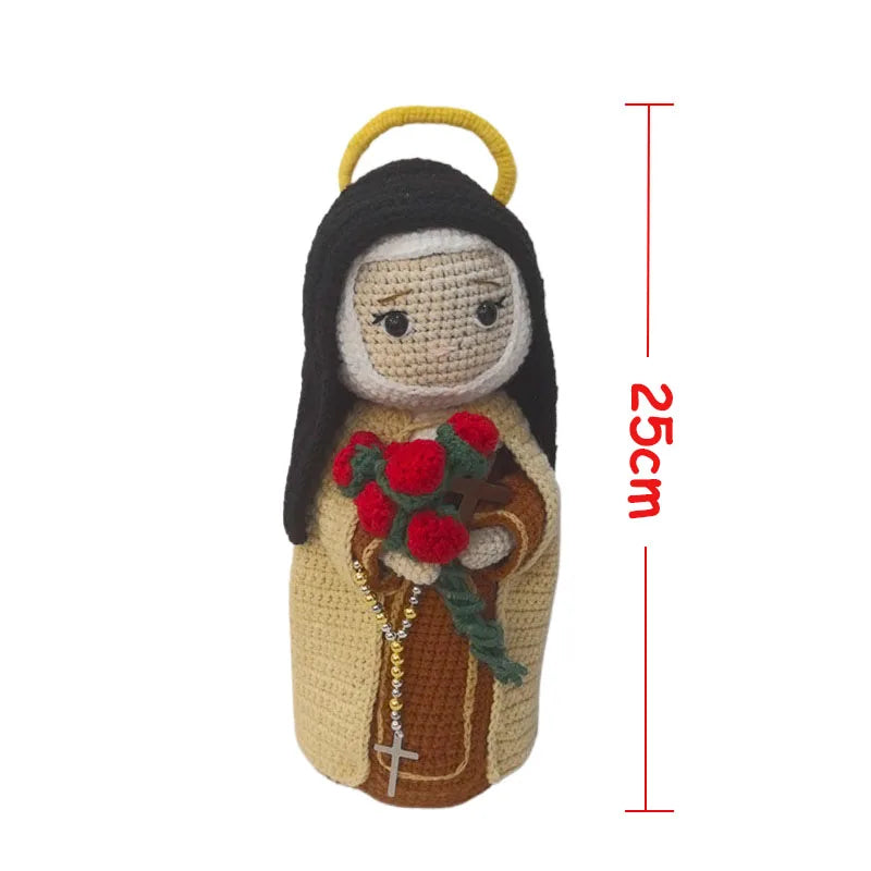 Handmade Crochet Virgin Mary with Child Plush Toy Home Kids Room Decor Gifts