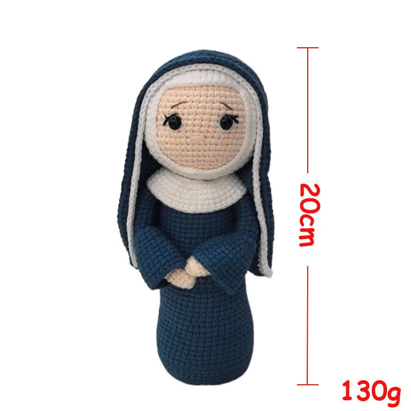 Handmade Crochet Virgin Mary with Child Plush Toy Home Kids Room Decor Gifts
