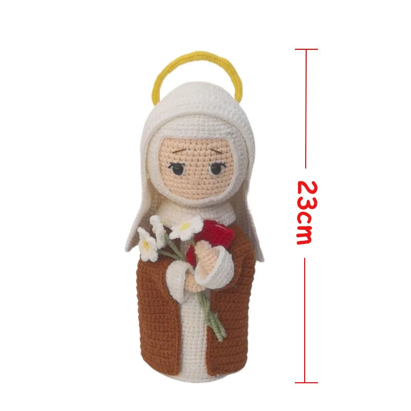 Handmade Crochet Virgin Mary with Child Plush Toy Home Kids Room Decor Gifts