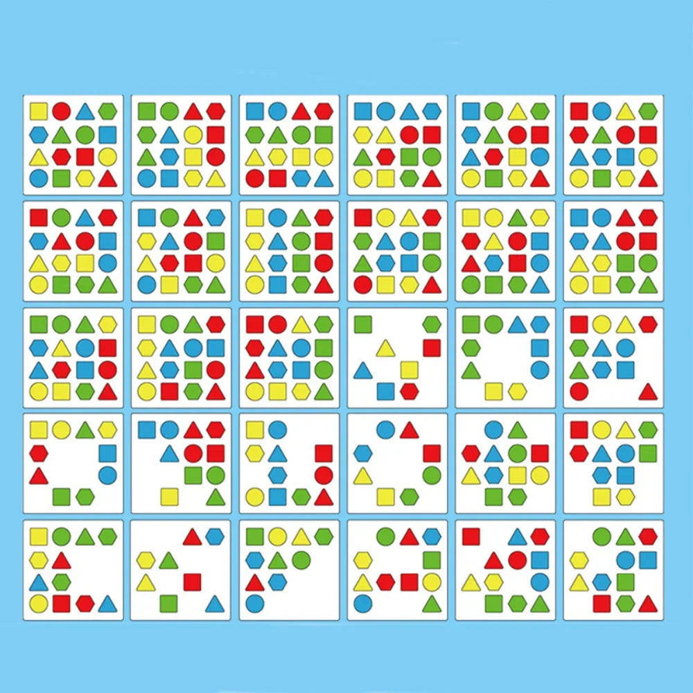 Early Learning Shape Colors Matching Memory Chess Wooden Educational Wooden Board Games Earning Toys Matching Game