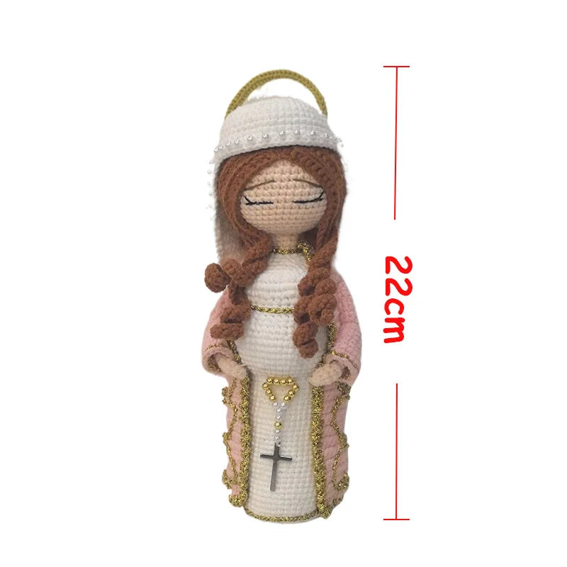 Handmade Crochet Virgin Mary with Child Plush Toy Home Kids Room Decor Gifts
