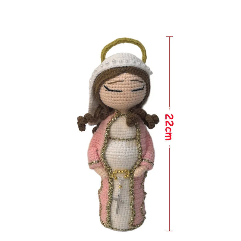 Handmade Crochet Virgin Mary with Child Plush Toy Home Kids Room Decor Gifts