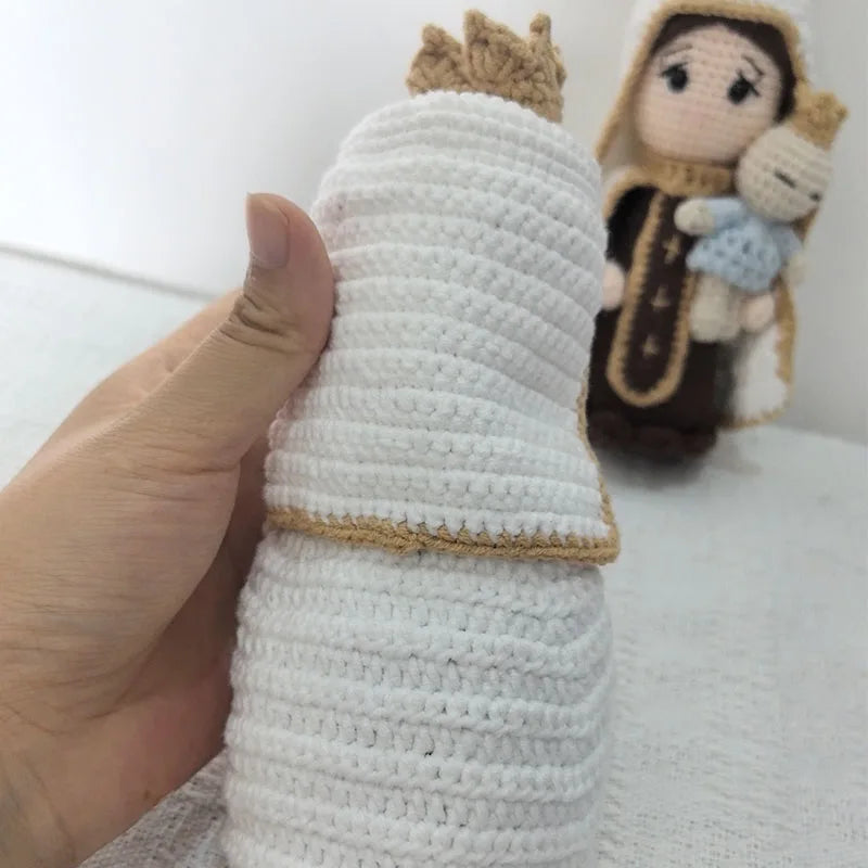 Handmade Crochet Virgin Mary with Child Plush Toy Home Kids Room Decor Gifts