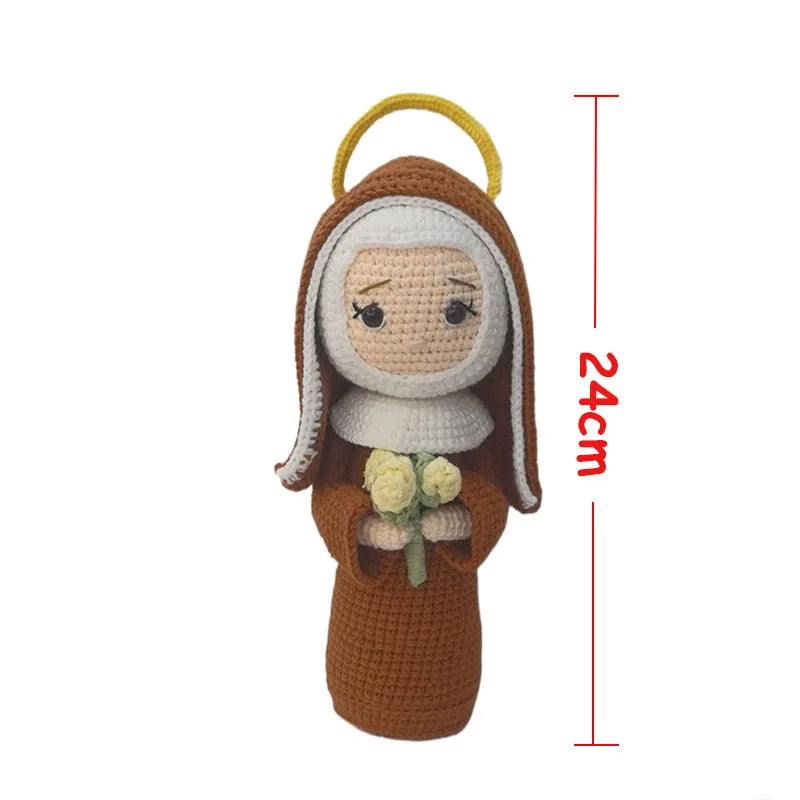 Handmade Crochet Virgin Mary with Child Plush Toy Home Kids Room Decor Gifts