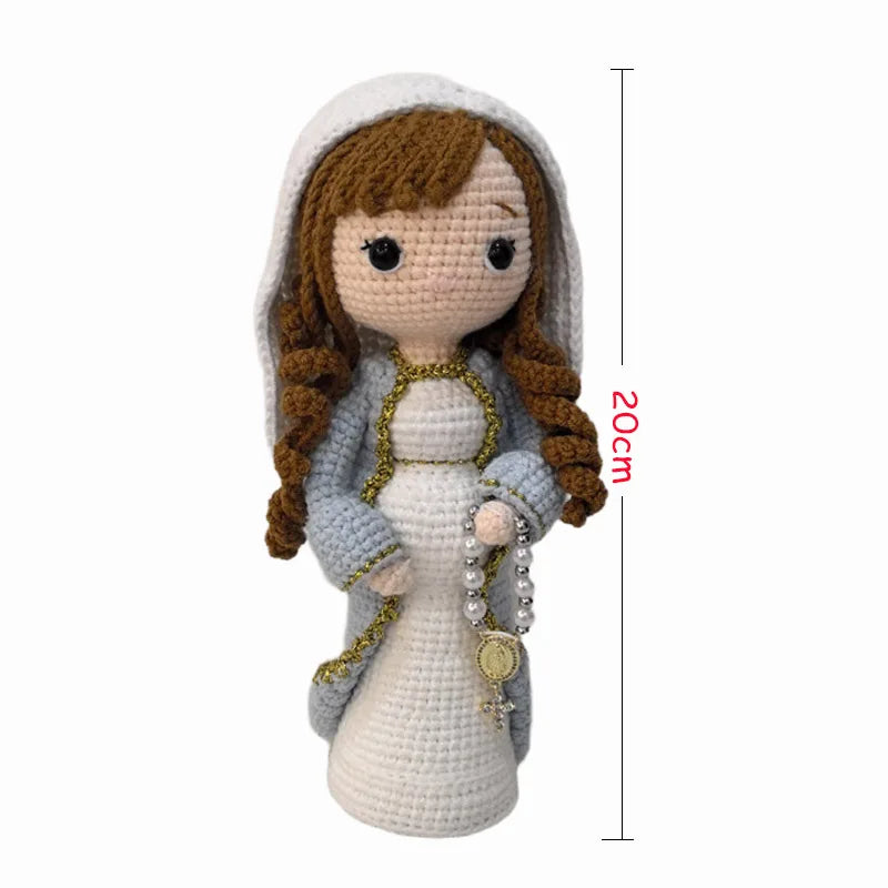 Handmade Crochet Virgin Mary with Child Plush Toy Home Kids Room Decor Gifts
