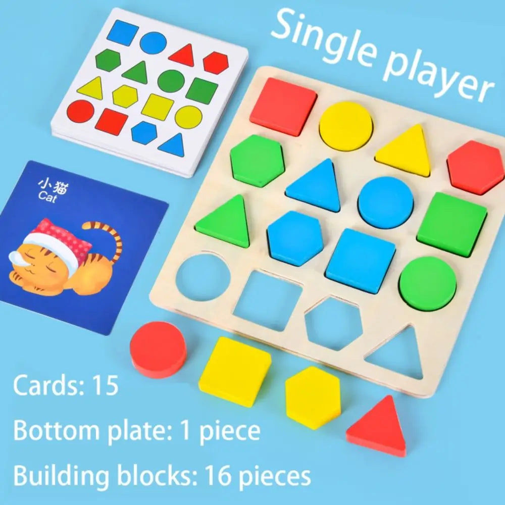 Early Learning Shape Colors Matching Memory Chess Matching Game Wooden Wooden Board Games Earning Toys Educational